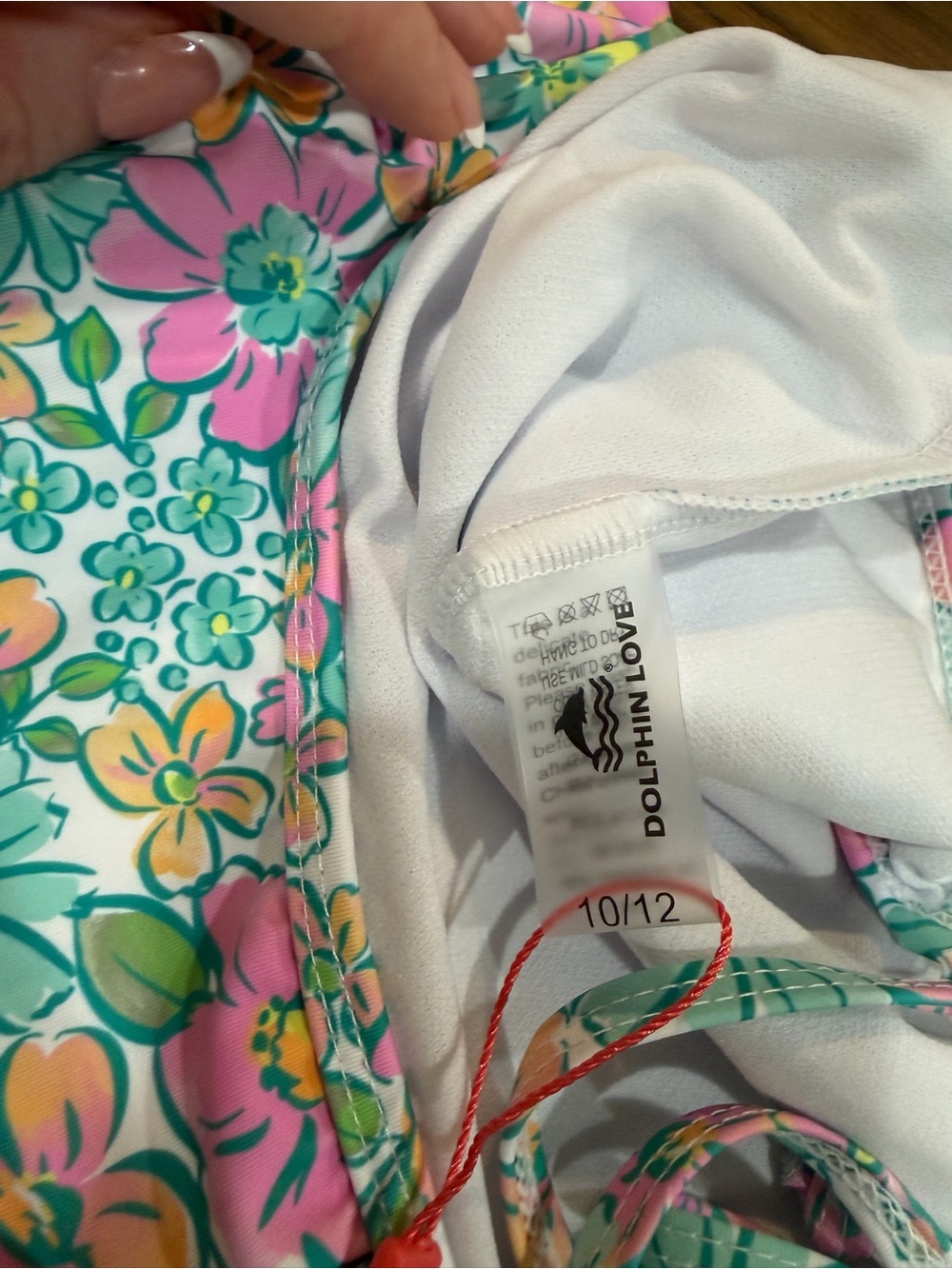Floral Girls' One-Piece Swimsuit in Pink & Mint - Picture 6 of 7